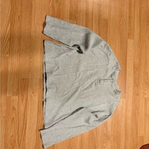 Cotton On Light Gray Crewneck Henley Sweater